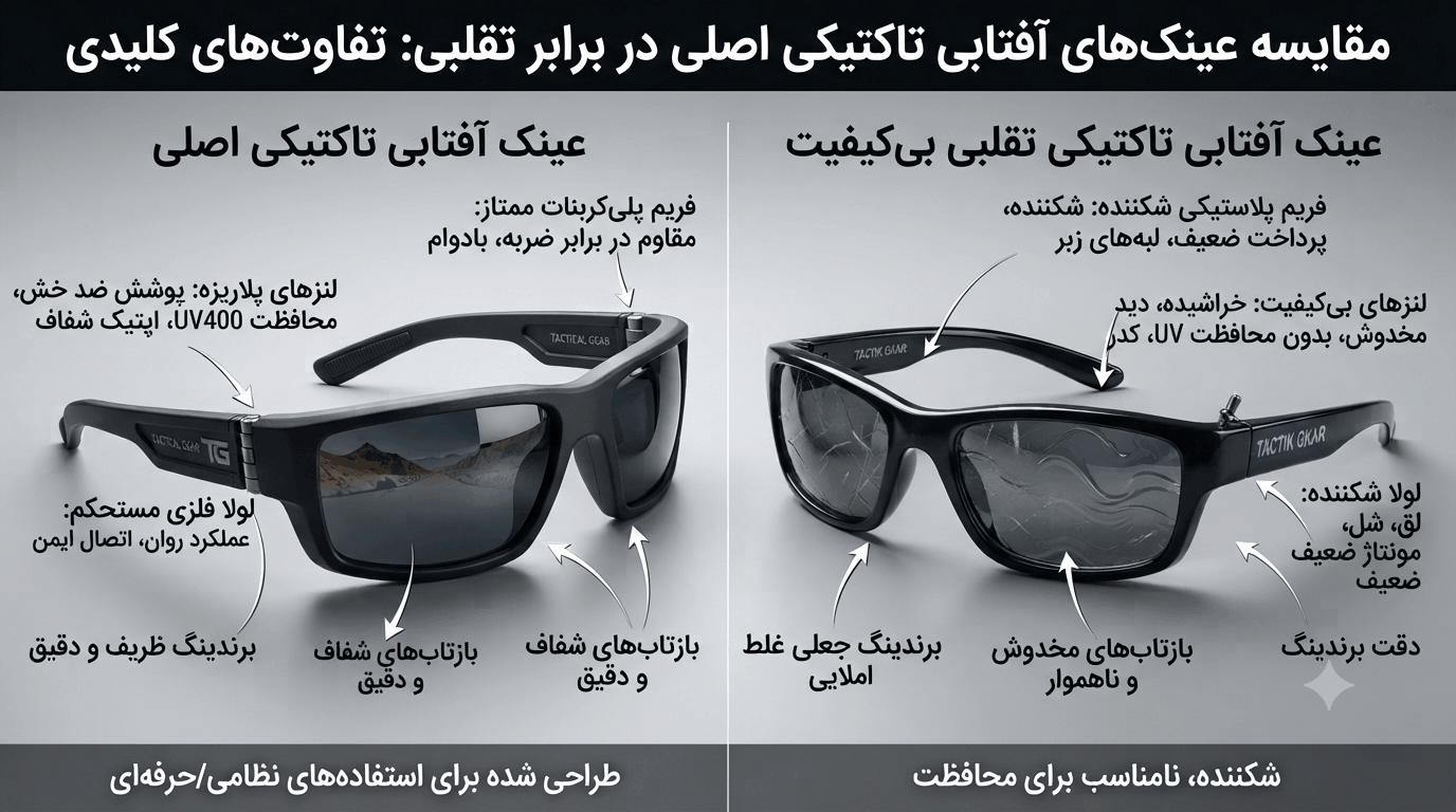 راهنمای خرید عینک تاکتیکال؛ بررسی کاربردها، ویژگیها و تفاوت آن با عینکهای معمولی - سیناکمپ راهنمای خرید عینک تاکتیکالعینک تاکتیکال با لنز پلی کربنات تفاوت عینک تاکتیکال و عینک معمولی عینک تاکتیکال اوکلی عینک تاکتیکال دایزی C9 عینک تاکتیکال 511